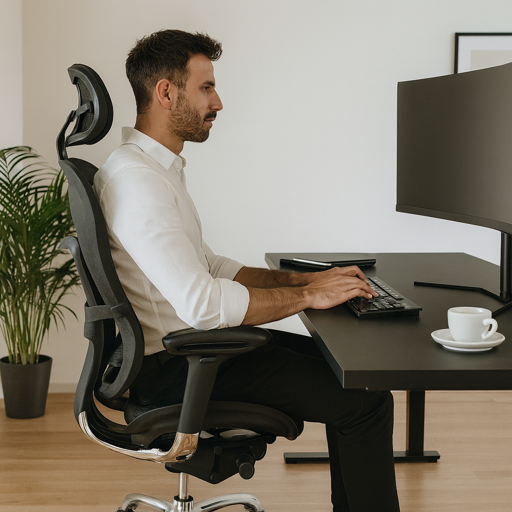 Bureau assis-debout électrique Modul, moteur intégré, hauteur réglable de 72 à 117 cm, sans plateau