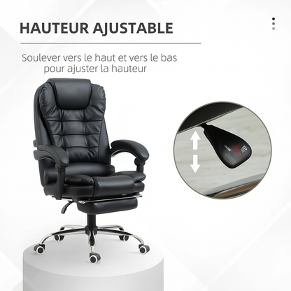 Chaise de bureau à dossier haut Axel avec appui-tête, accoudoirs réglables et soutien lombaire intégré