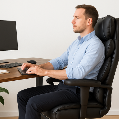 Chaise de bureau réglable avec appui-tête, soutien lombaire, dossier en maille et accoudoirs 3D