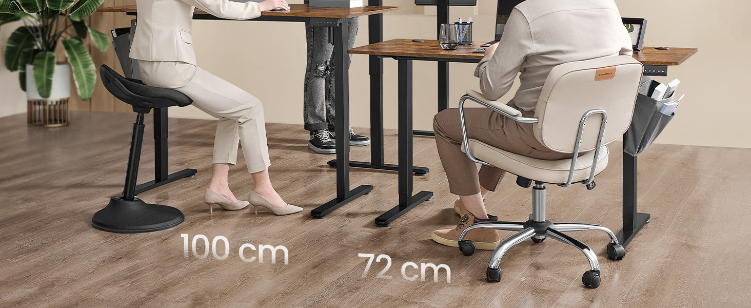 SONGMICS Height-Adjustable Electric Desk, 60 x 120 x (72-120), Adjustable Table, Memory Function for 4 Heights