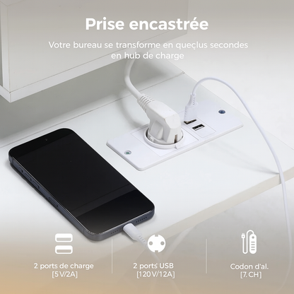 Bureau assis-debout électrique Epure avec double moteur, hauteur réglable de 60 à 125 cm, sans plateau