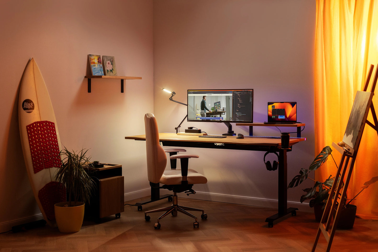 Bureau assis-debout électrique Flexi avec plateau inclus, hauteur réglable de 72 à 116 cm, cadre en acier